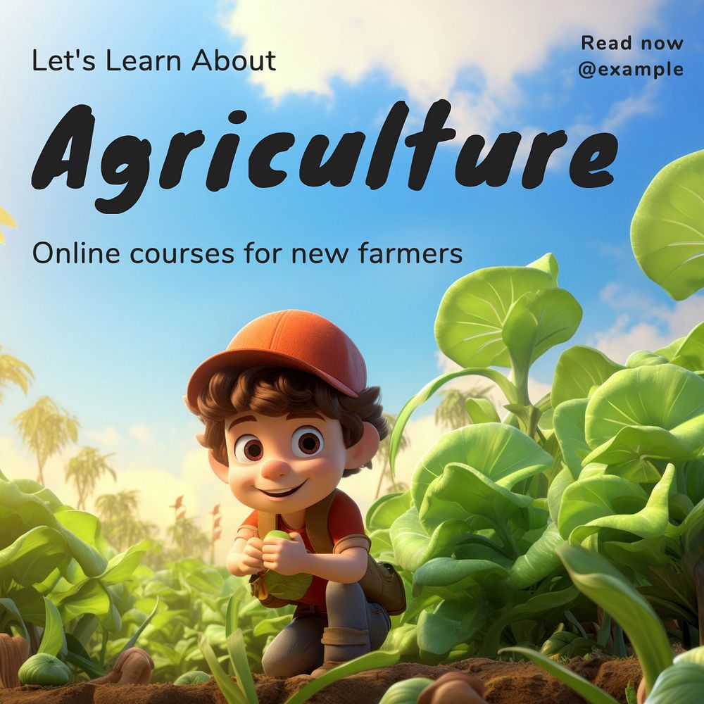 Agriculture class Instagram post template, editable text