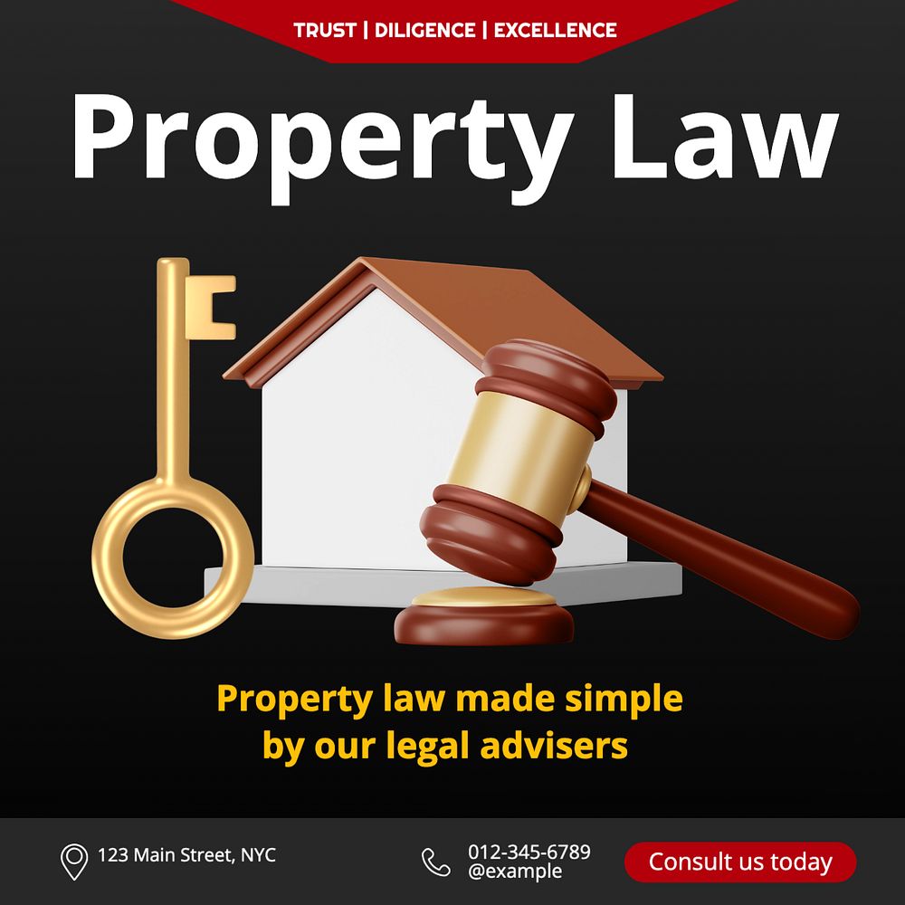 Property law Instagram post template, editable text