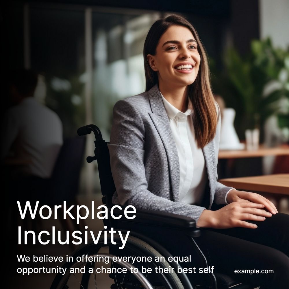 Workplace inclusivity Instagram post template, editable text