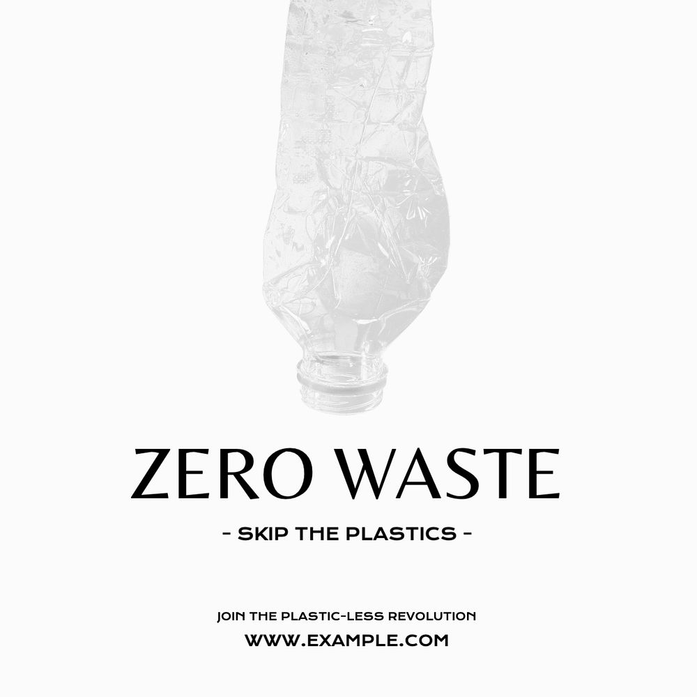 Zero waste living Instagram post template, editable text