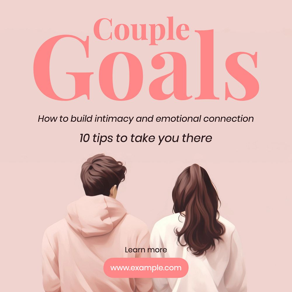 Couple goals Instagram post template, editable text