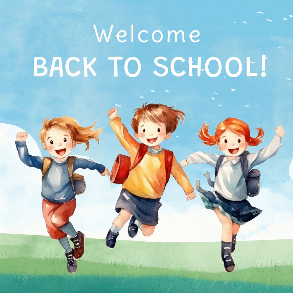 Welcome to school Instagram post template, editable text