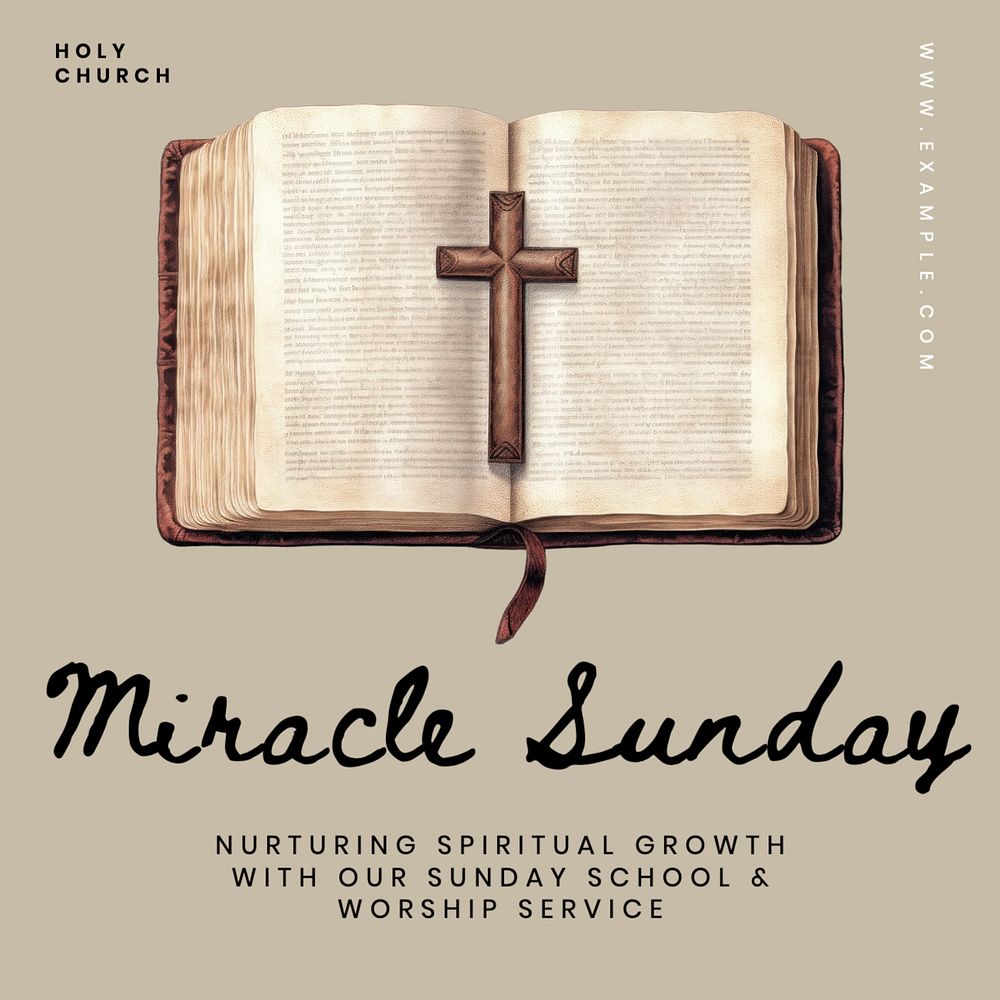 Sunday service Instagram post template, editable text