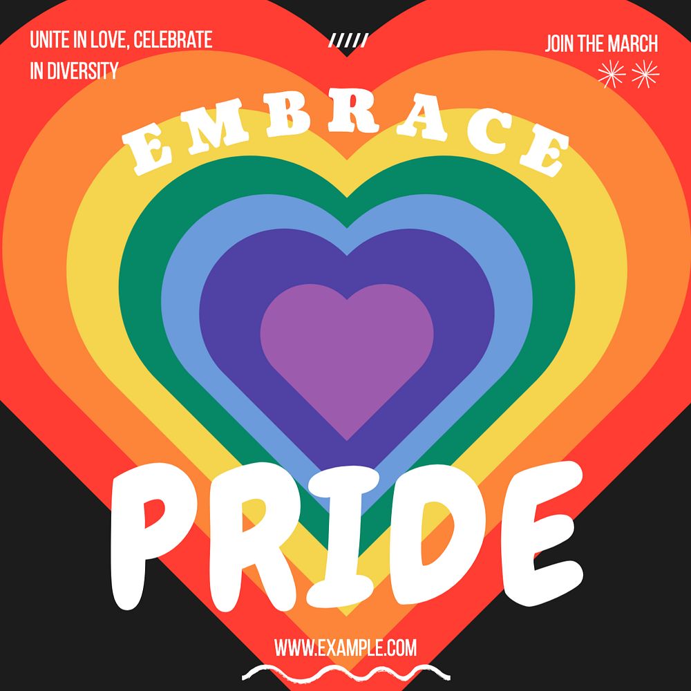 Embrace pride march Instagram post template, editable text