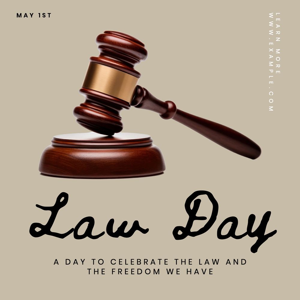 Law day Instagram post template, editable text