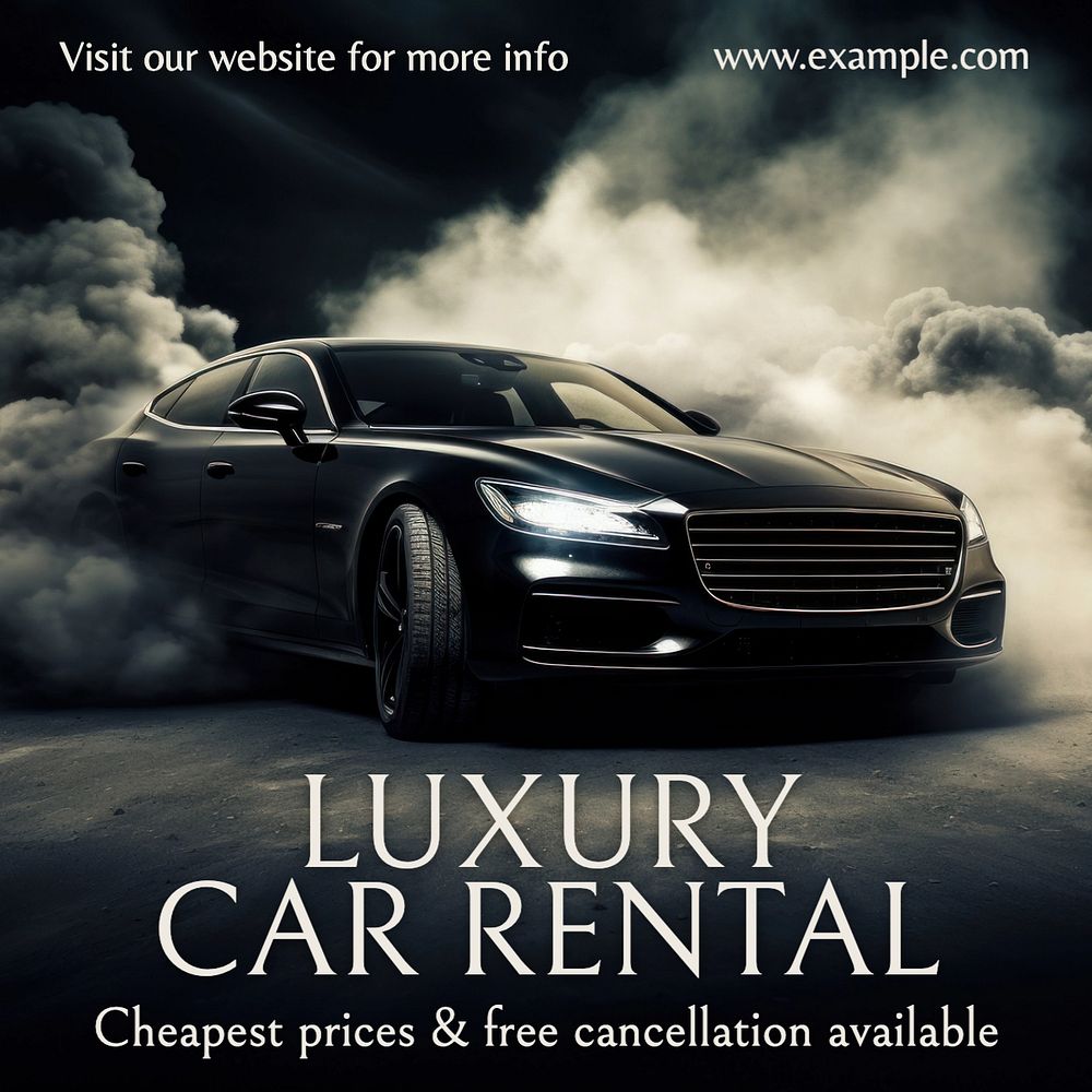 Luxury car rental Instagram post template, editable text