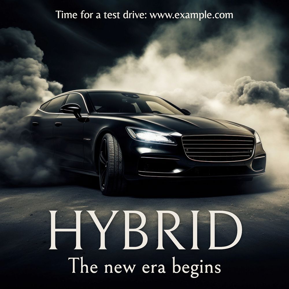 Hybrid car Instagram post template, editable text