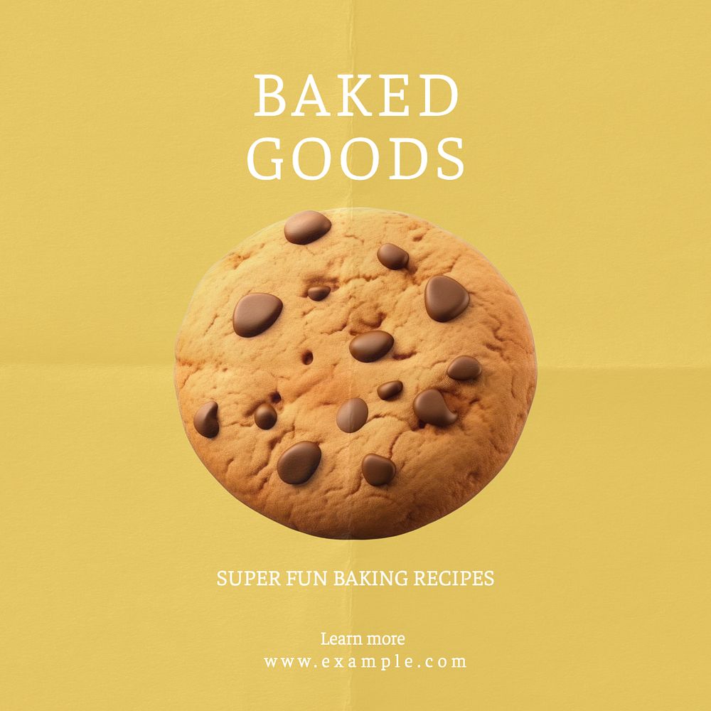 Bakery Instagram post template, editable text