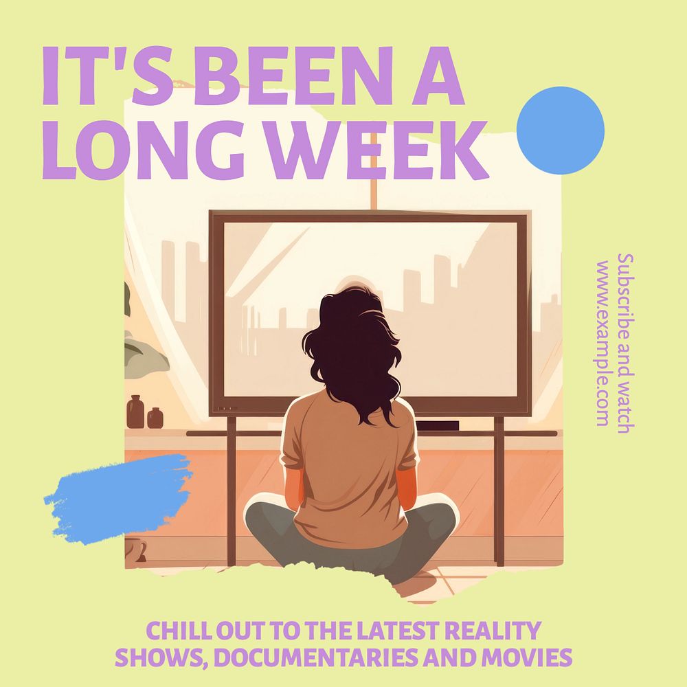 Long week Instagram post template, editable text