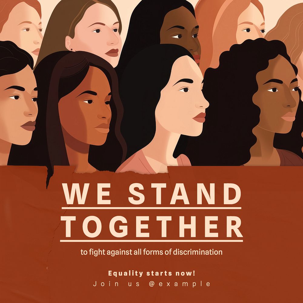 Diversity campaign Instagram post template, editable text