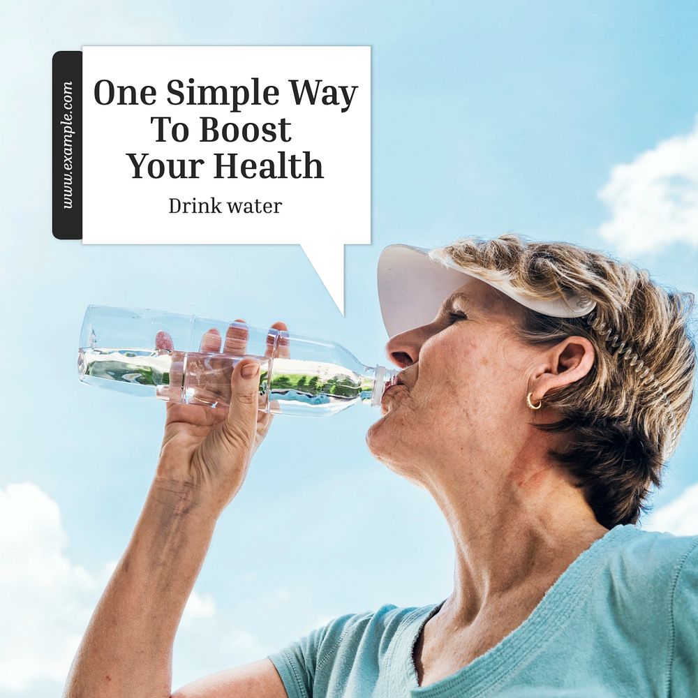 Drink water health Instagram post template, editable text