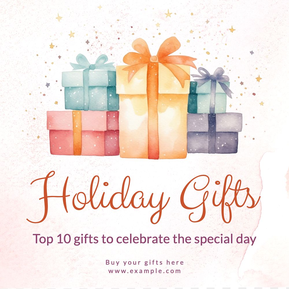 Holiday gifts Instagram post template, editable text