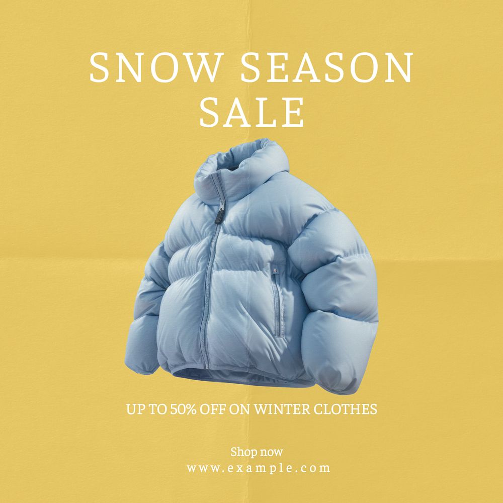 Winter sale Instagram post template, editable text