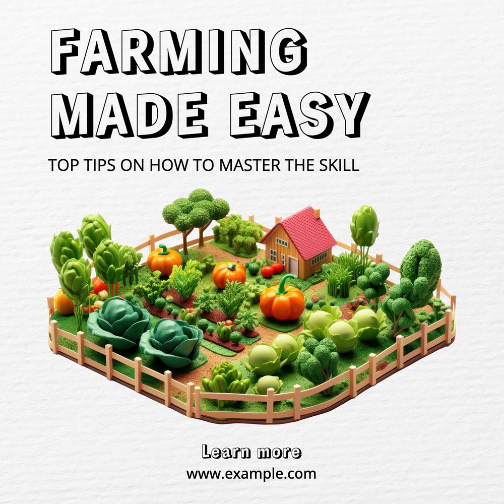 Farming made easy Instagram post template, editable text