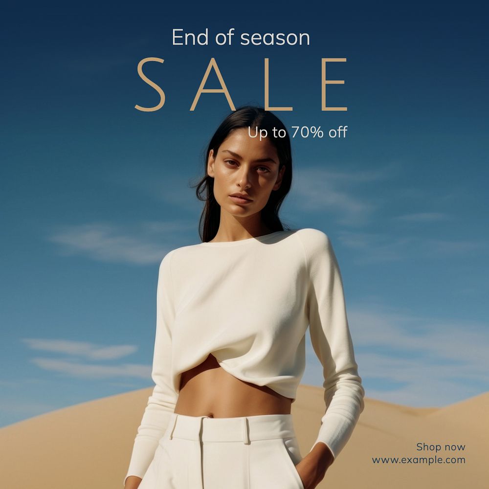 End of season sale Instagram post template, editable text