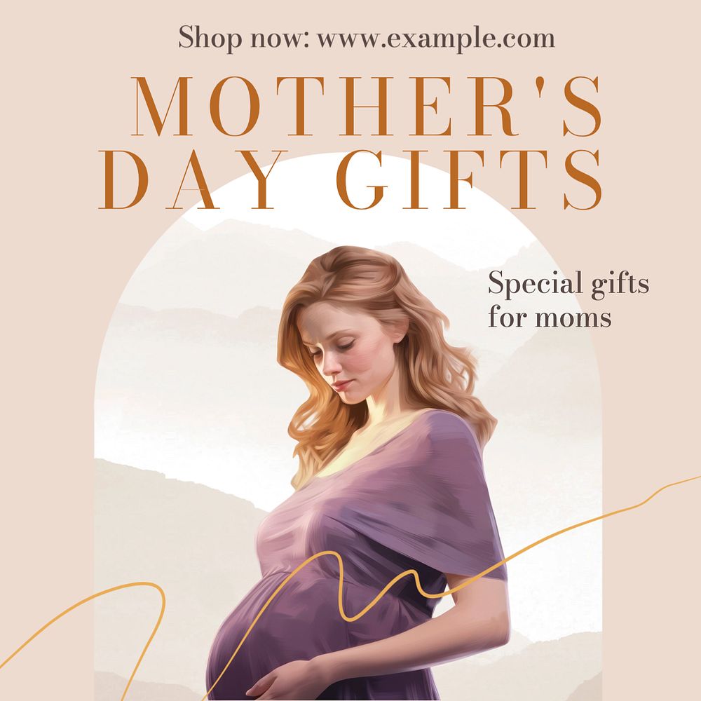 Mother's day gifts Instagram post template, editable text