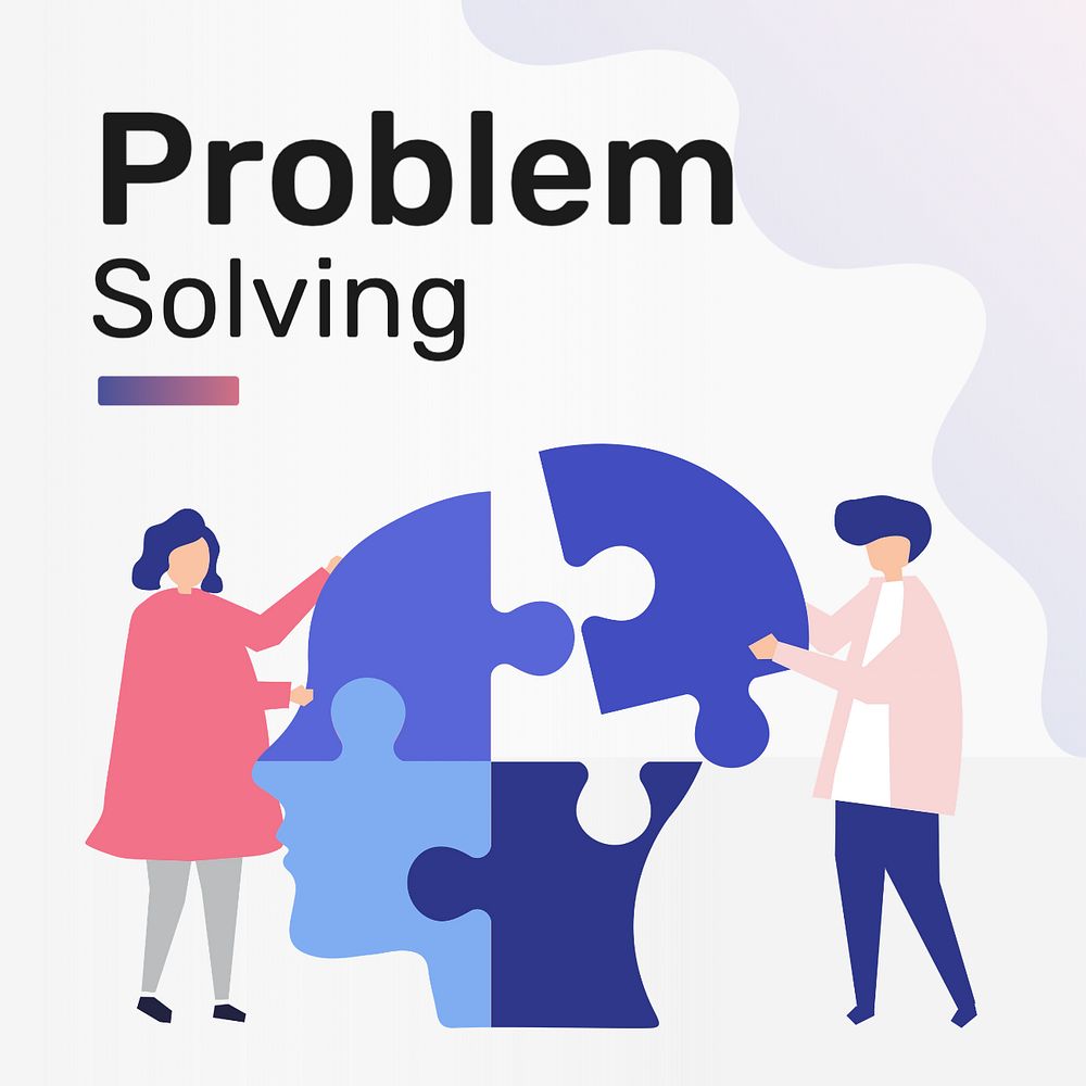 Problem solving Instagram post template, editable text