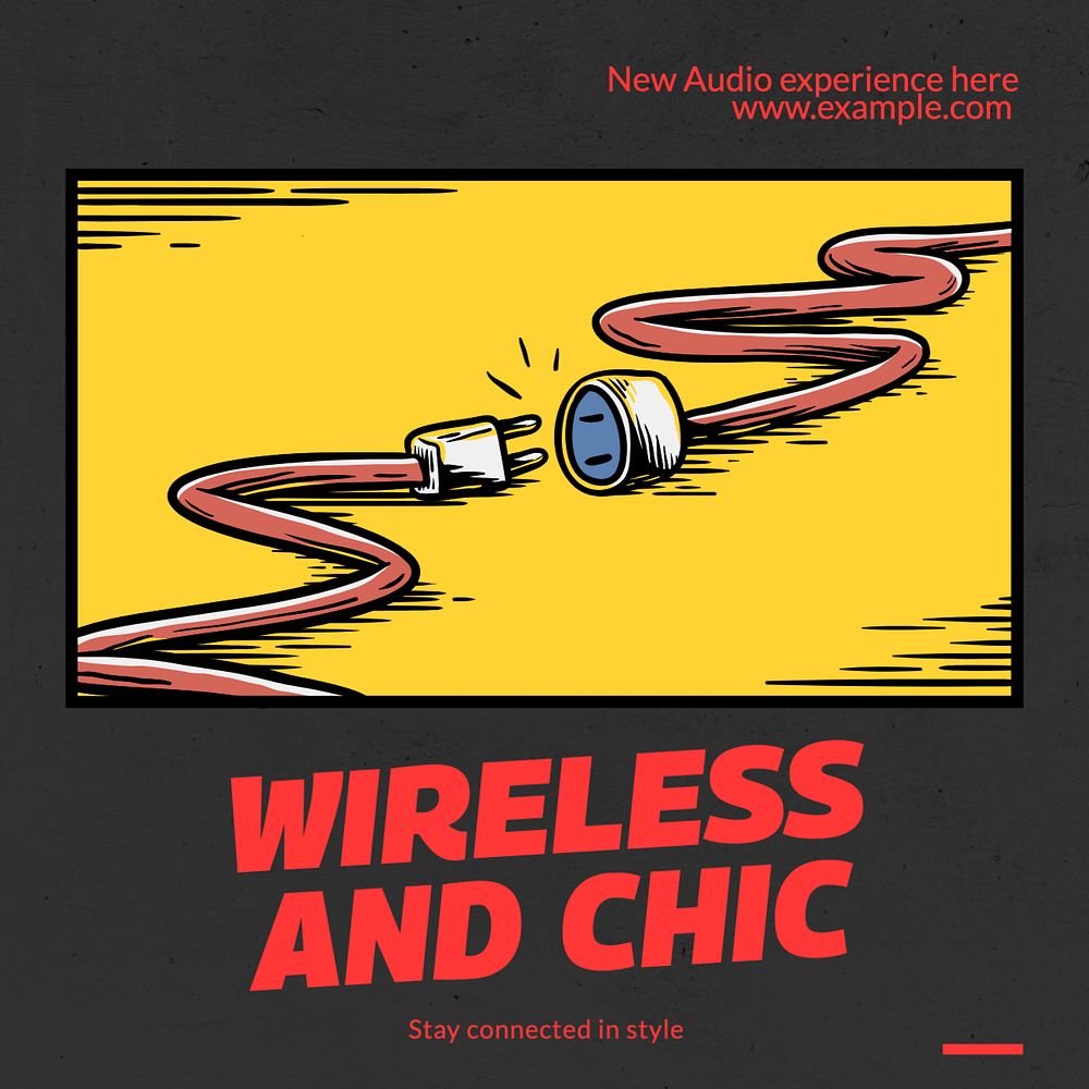 Wireless music Instagram post template, editable text