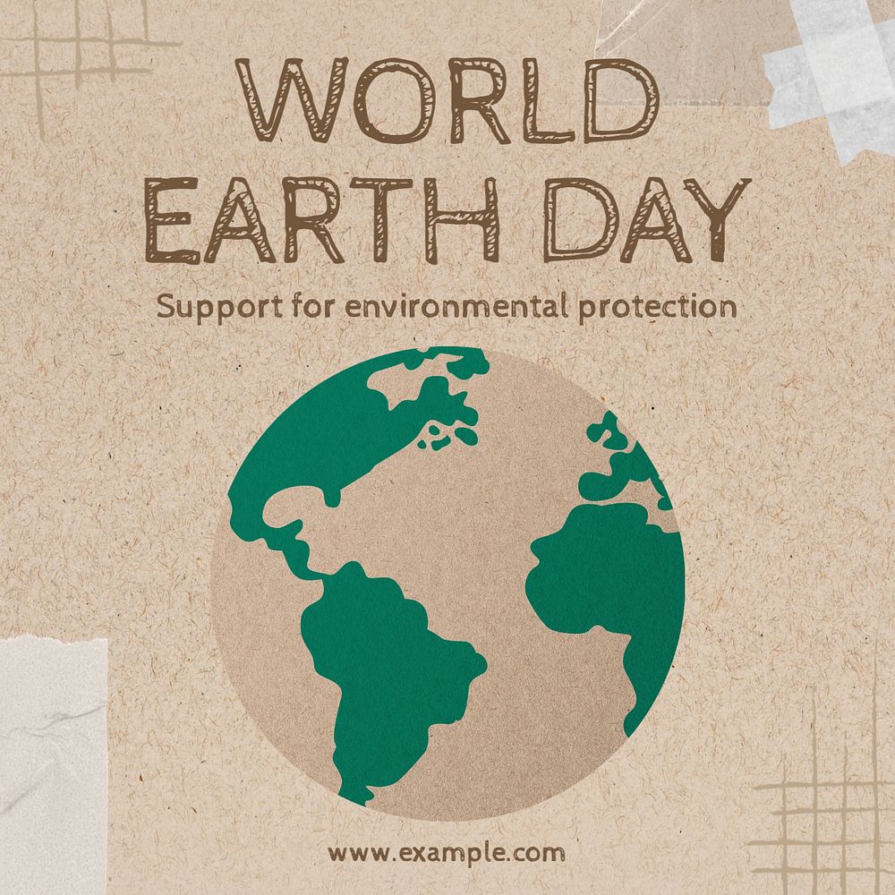 World earth day Instagram post template, editable text