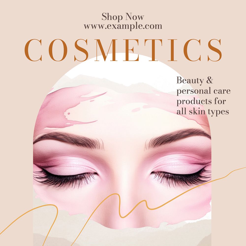 Cosmetics Instagram post template, editable text