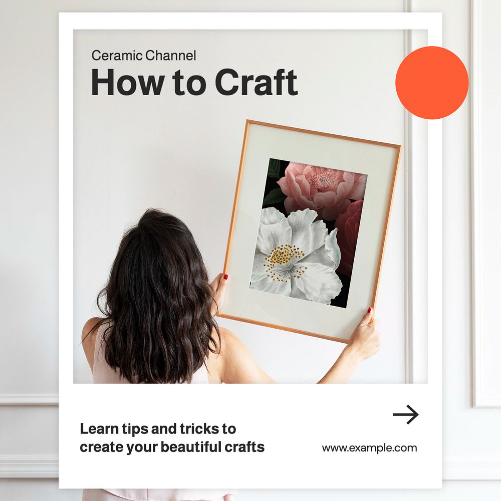 How to craft Instagram post template, editable text