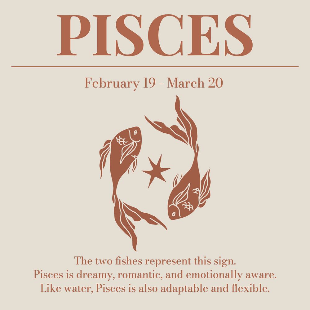 Pisces Instagram post template, editable text