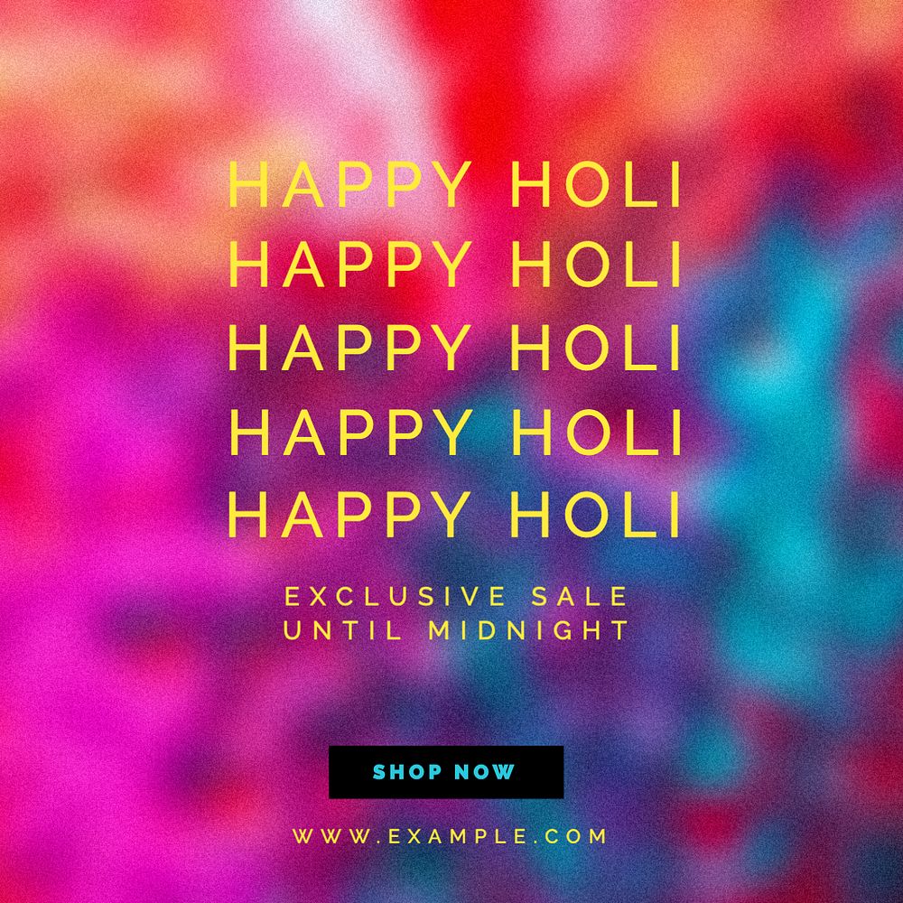 Happy holi sale Instagram post template, editable text