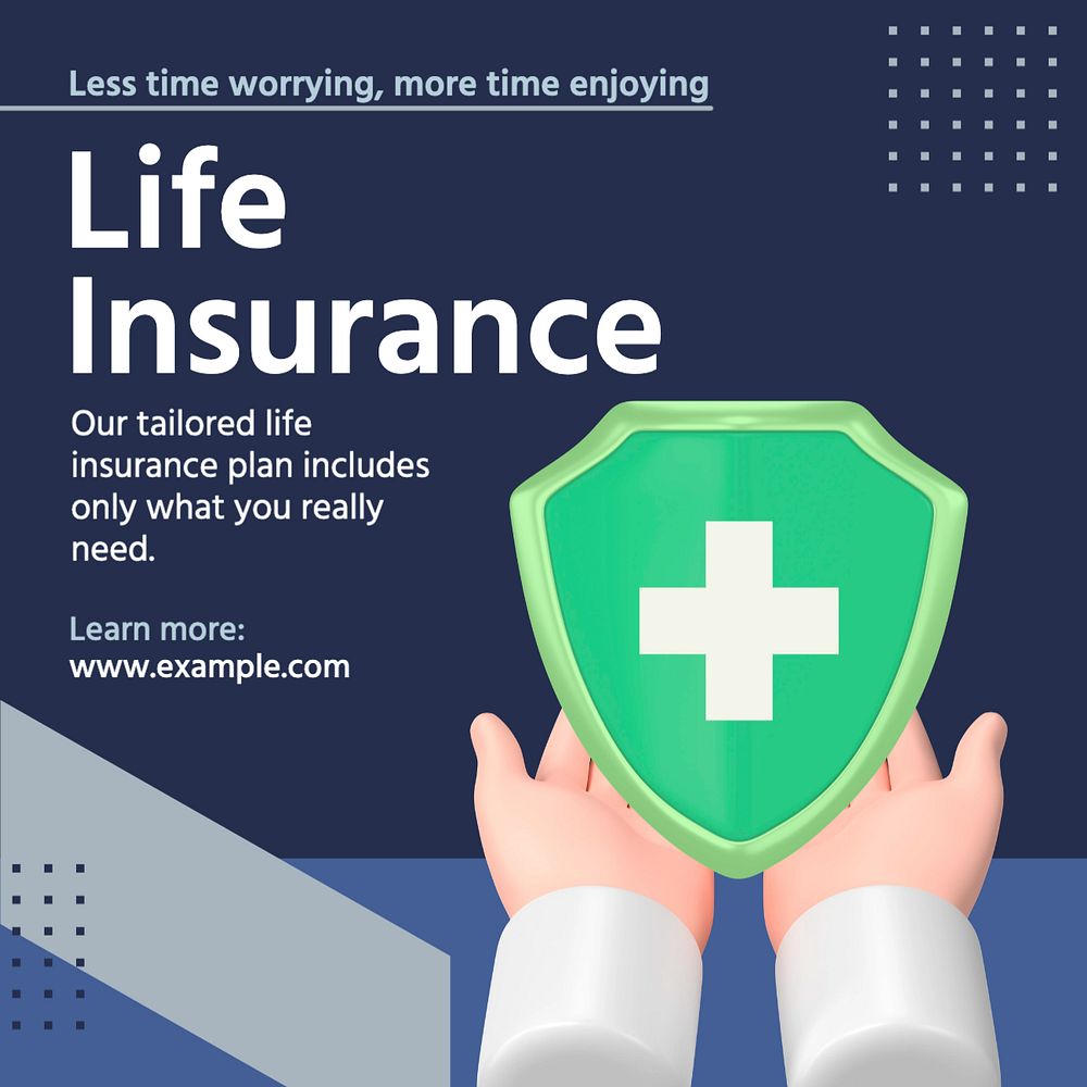 Senior insurance Instagram post template, editable text