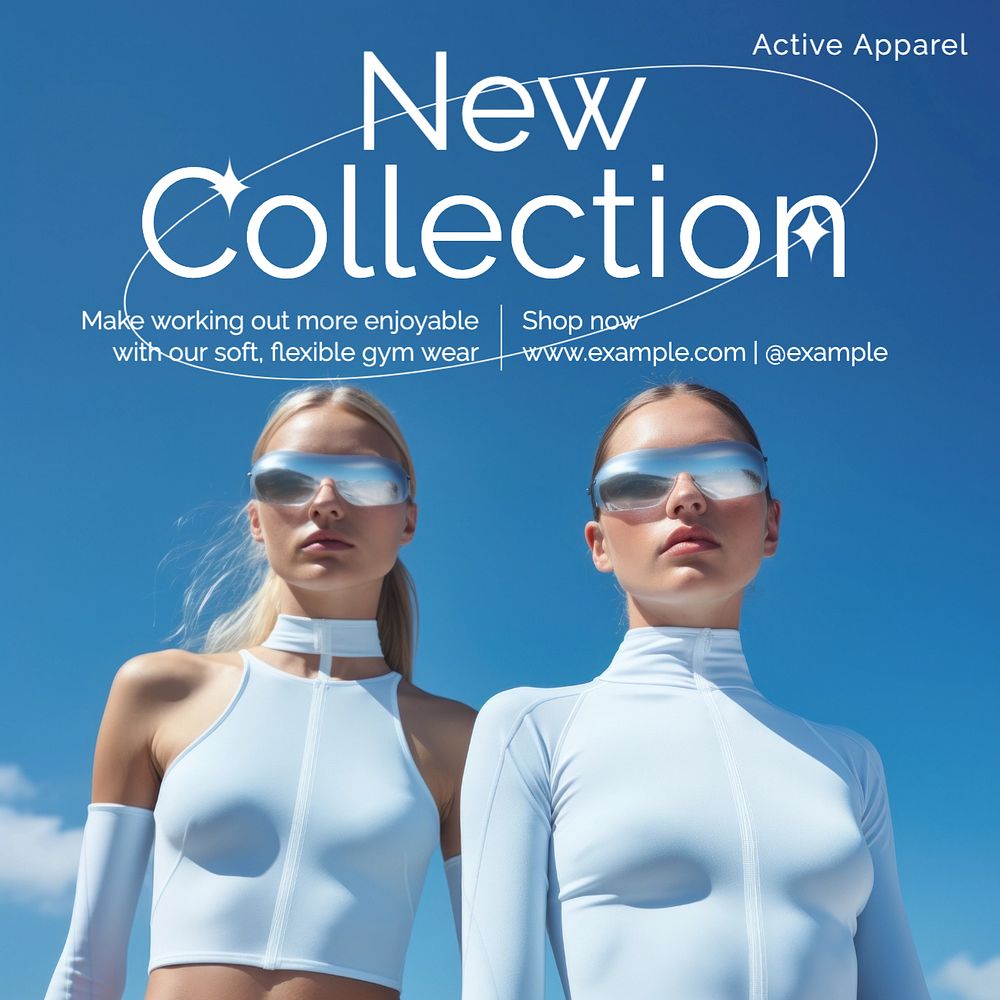 Sportswear new collection Instagram post template, editable text