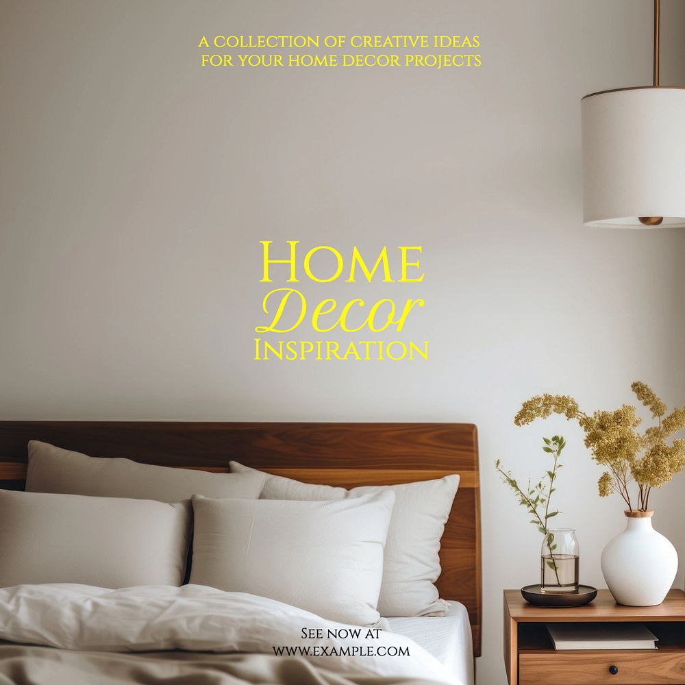 Home decor inspiration Instagram post template, editable text