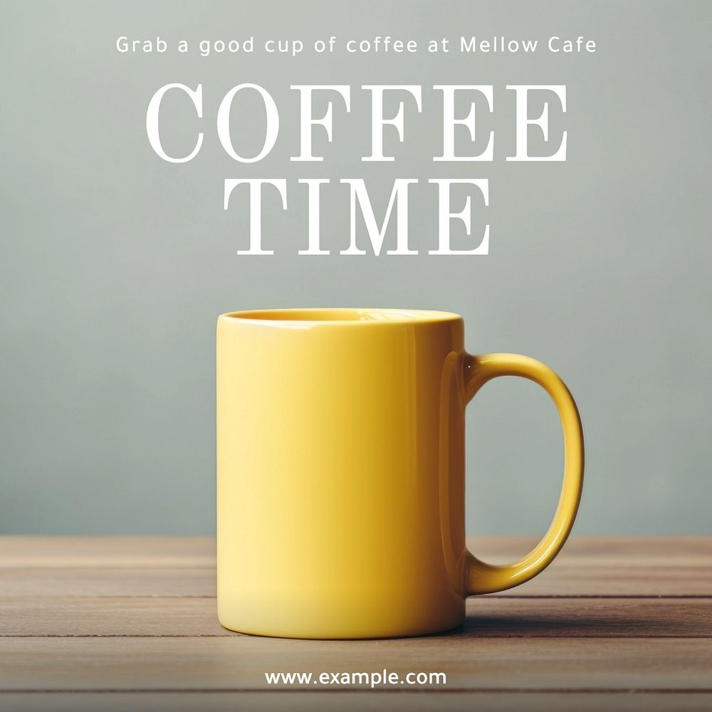 Coffee time Instagram post template, editable text