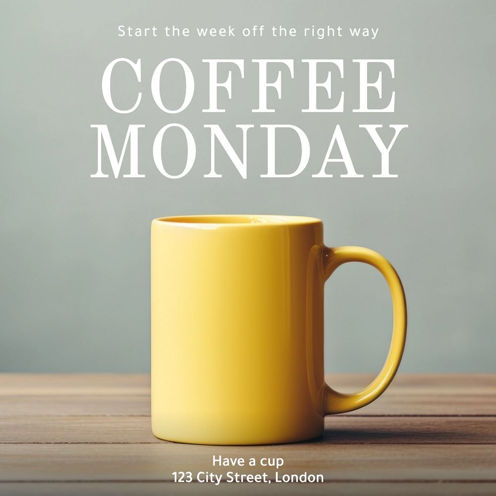 Coffee monday Instagram post template, editable text