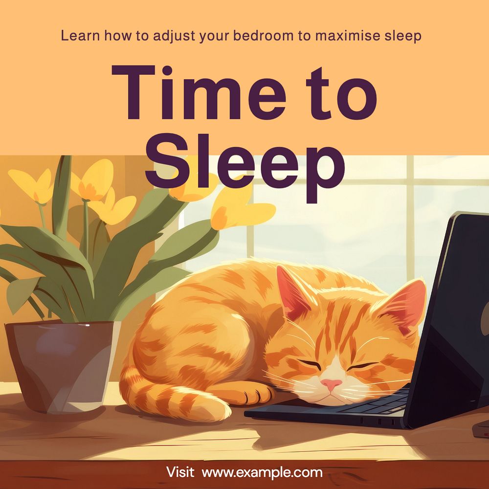 Improve sleep Instagram post template, editable text