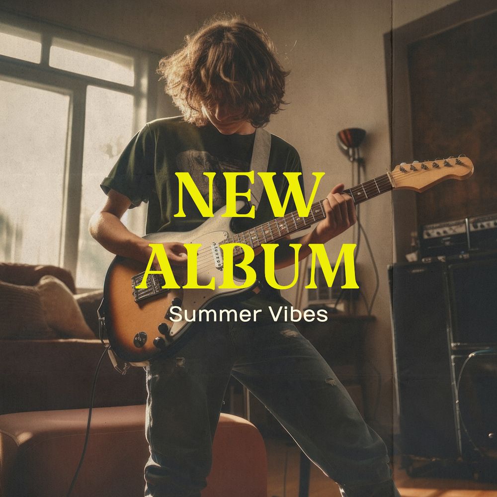 New album Instagram post template, editable text