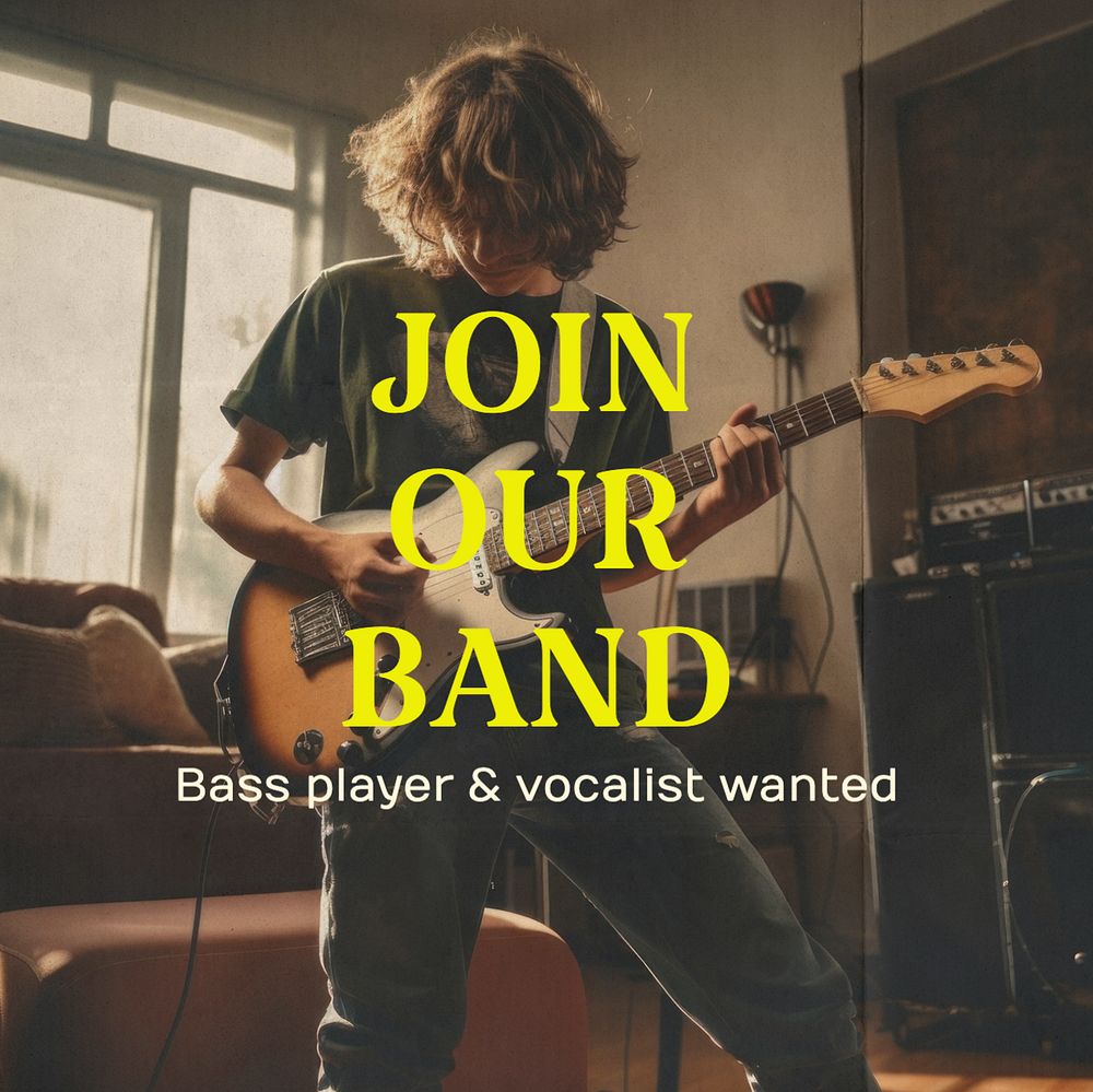 Join our band Instagram post template, editable text