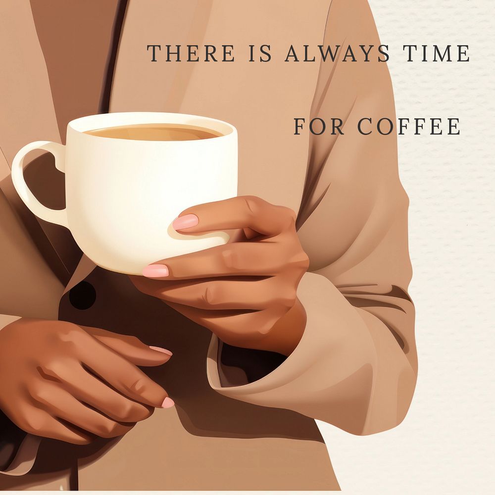 Coffee quote Instagram post template, editable text