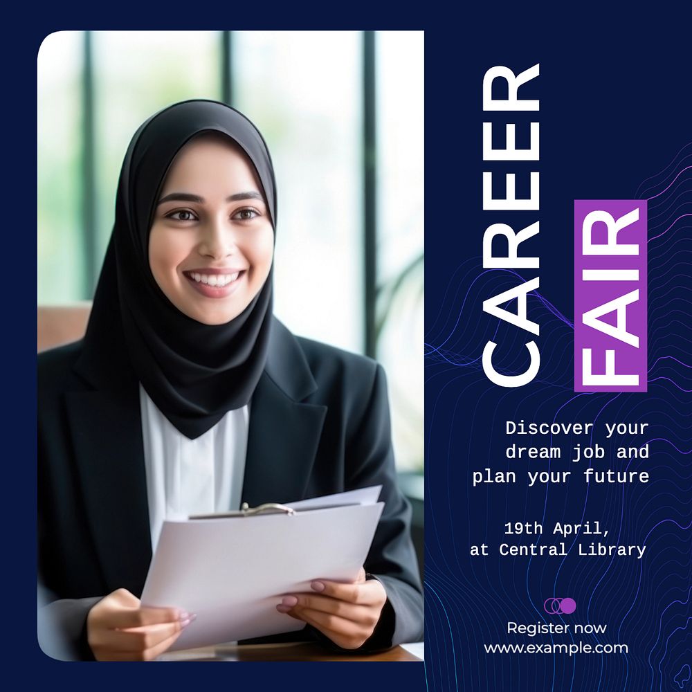 Career fair Instagram post template, editable text