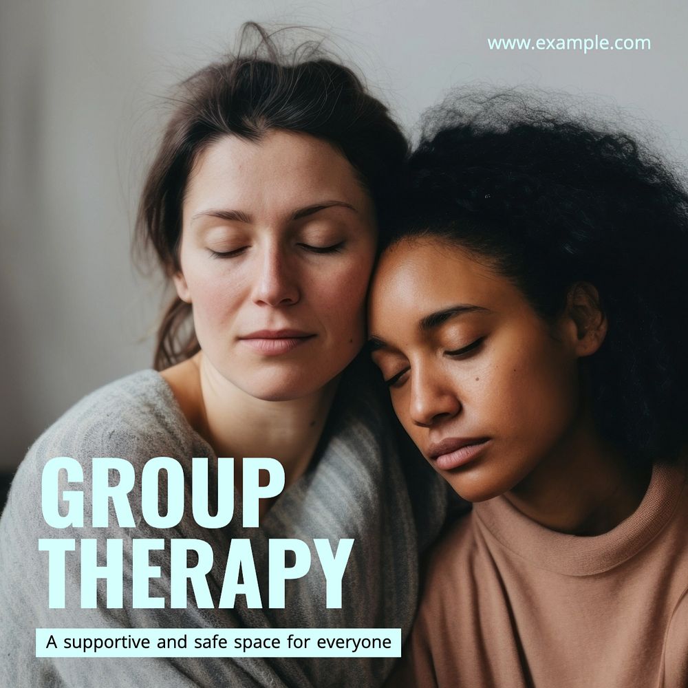 Group therapy Instagram post template, editable text