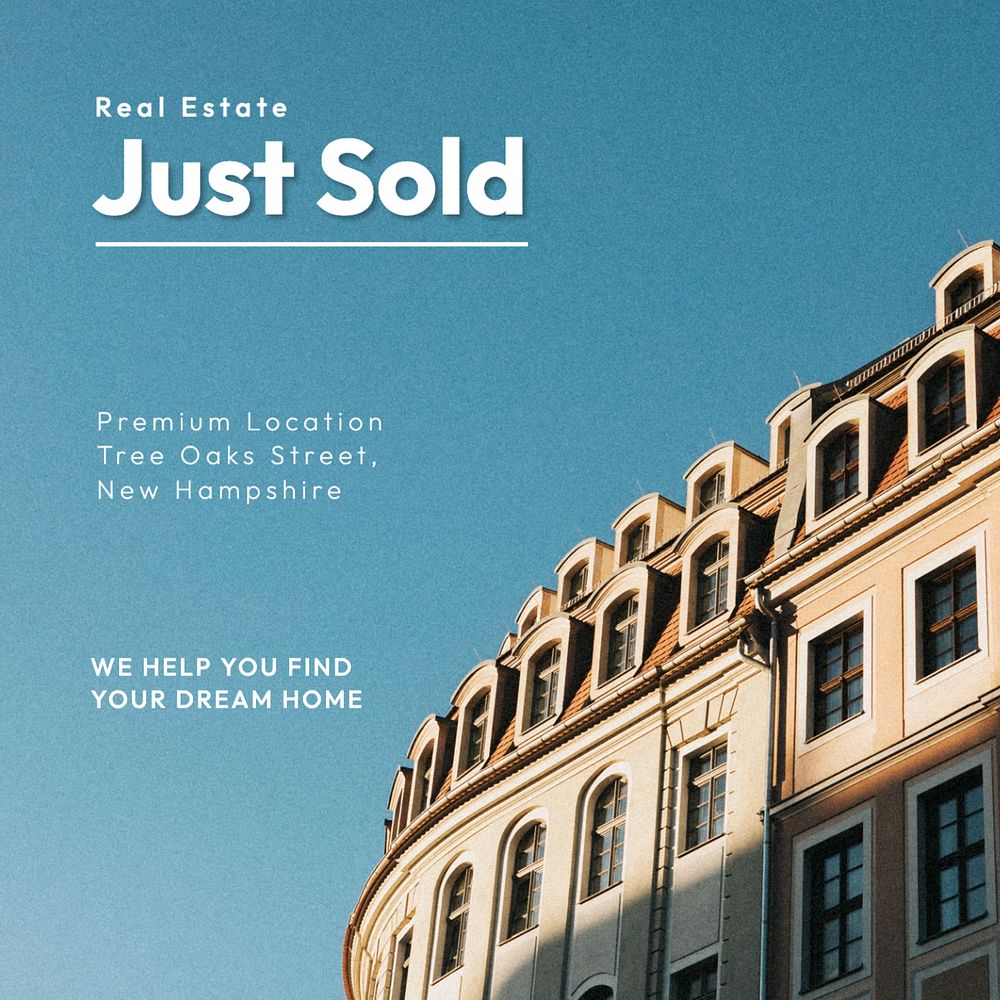 Real estate Instagram post template, editable text