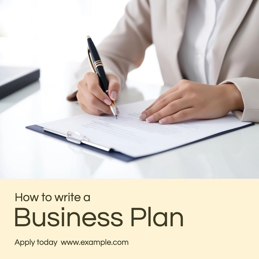 Business plan Instagram post template, editable text