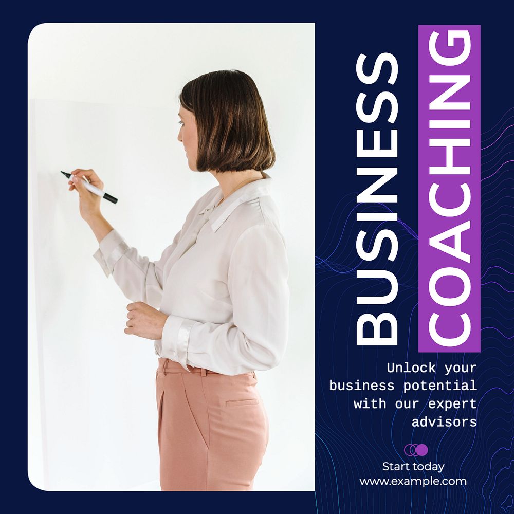 Business coaching Instagram post template, editable text