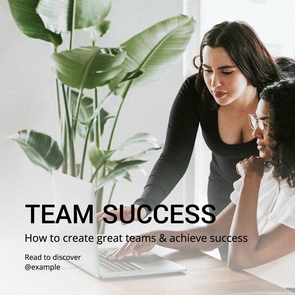 Team success Instagram post template, editable text