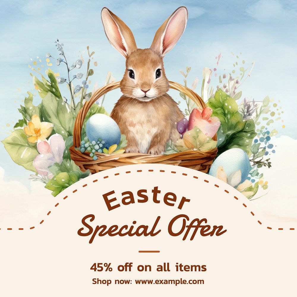 Easter sale Instagram post template, editable text