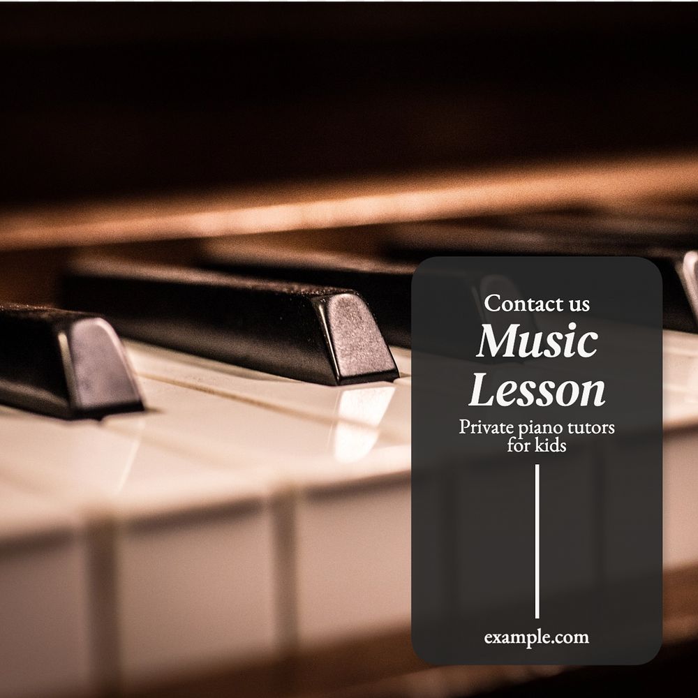 Music lesson Instagram post template, editable text