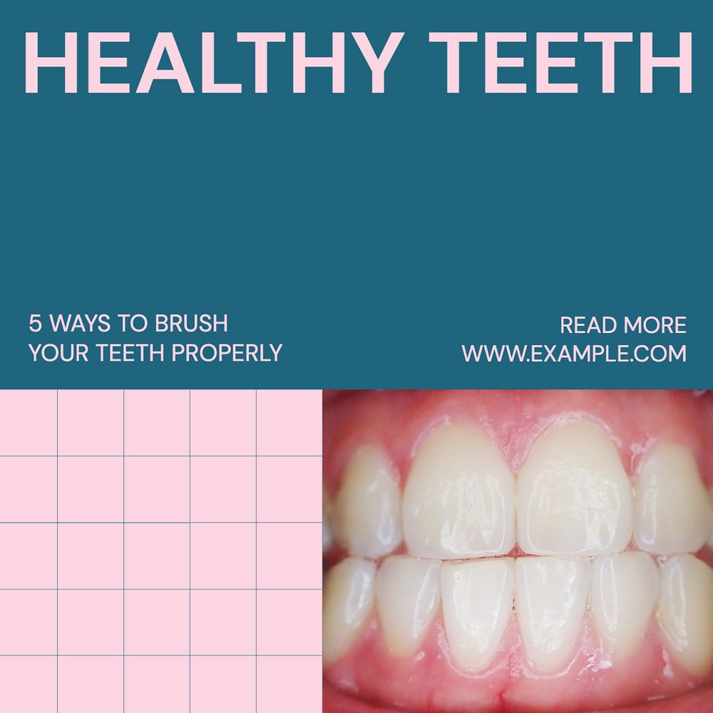 Healthy teeth Instagram post template, editable text