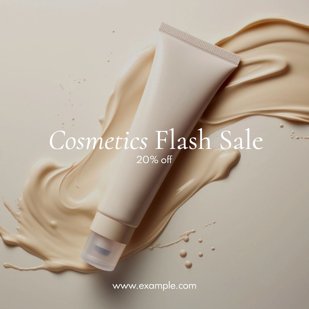 Cosmetics sale Instagram post template, editable text