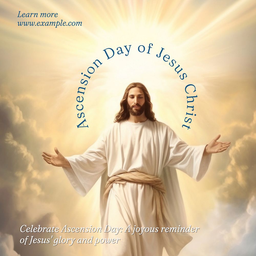 Ascension day Instagram post template, editable text