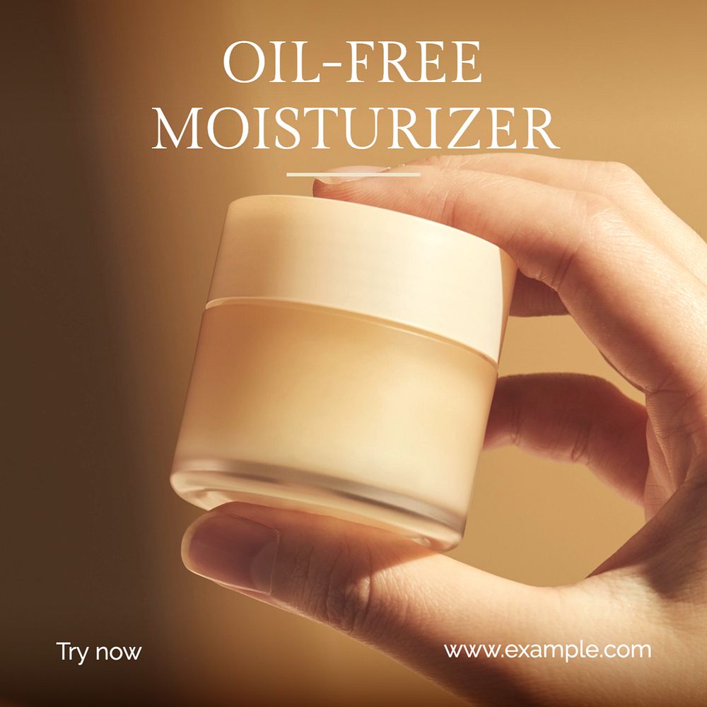 Moisturizer & cream Instagram post template, editable text