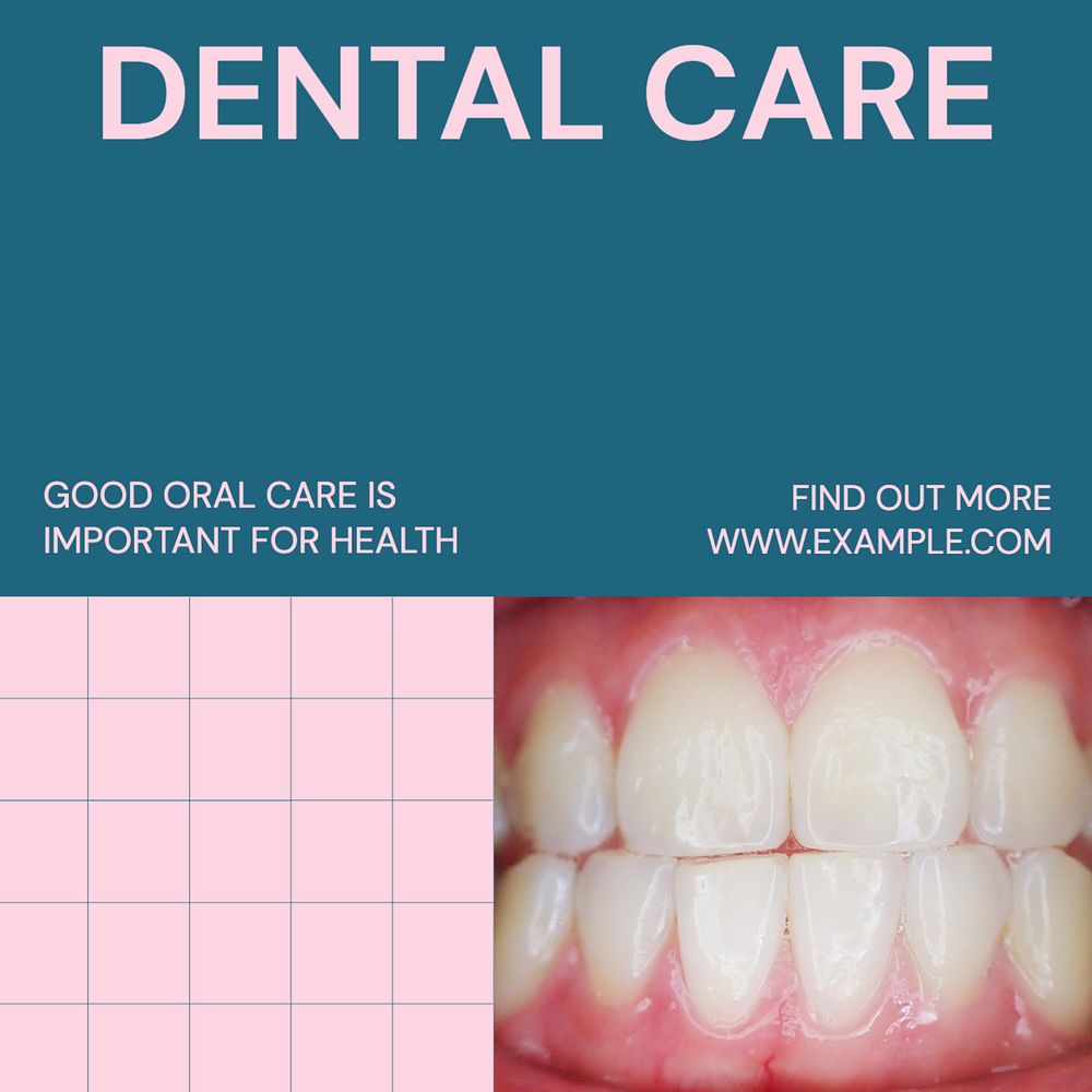 Dental care Instagram post template, editable text