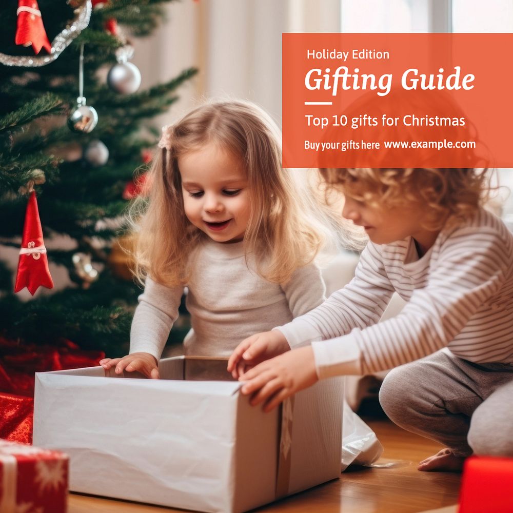 Gifting guide Instagram post template, editable text